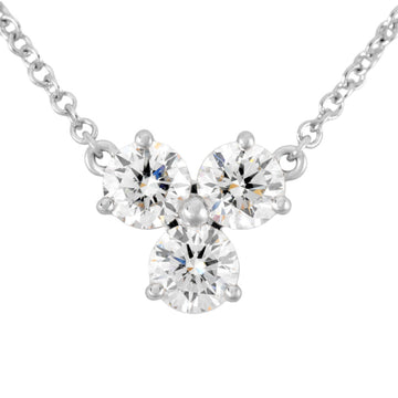 TIFFANY&Co Aria 3P Diamond Necklace Pt950 Pendant