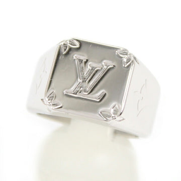 LOUIS VUITTON Ring Signet Monogram M Size Silver Men's Women's M62487 KM2622