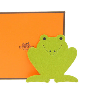 HERMES Animal Frog Bookmark Chevre Green