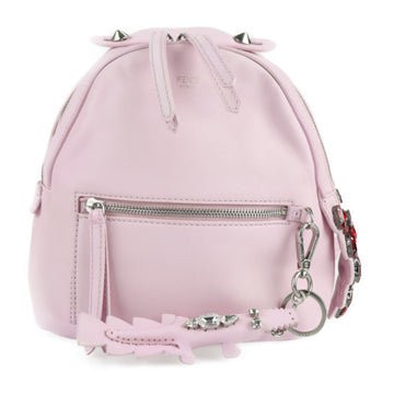 FENDI visor way bijou By The Way rucksack daypack 8BZ036 leather crystal pink backpack mini bag handle with crocodile motif key ring