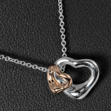 TIFFANY Double Open Heart Necklace 11mm&7mm Extra Mini Silver 925K18 Pink Gold &Co.