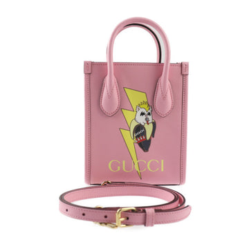 GUCCI Bananya collaboration handbag 671623 leather pink shoulder bag