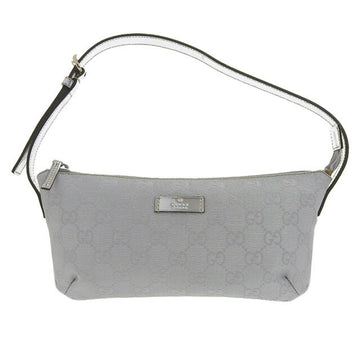 Gucci Bag Ladies Handbag Canvas GG Hand Pouch Silver 190393 Invited
