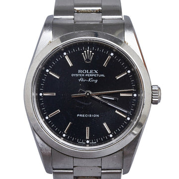 ROLEX Air King Watch 14000 Automatic Black Dial Stainless Steel Men's