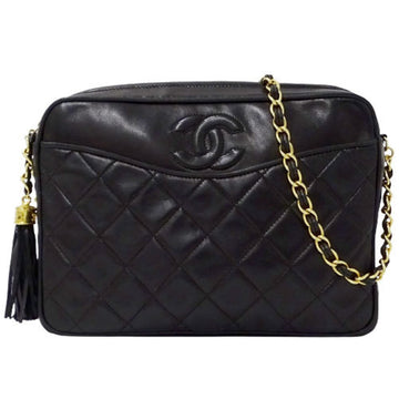 Chanel Bag Matelasse Women's Shoulder Lambskin Black