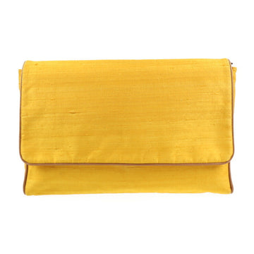 HERMES Clutch Bag Silk Yellow Series Pink Second Pouch Set