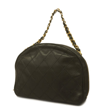 CHANELAuth  Bicolor Women's Leather Handbag Black