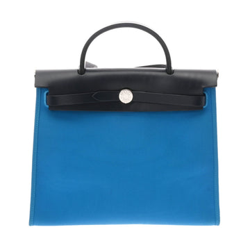 HERMES Yale Bag Zip PM Blue Zanzibar Palladium Hardware X Engraved [around 2016] Ladies Toile Officie