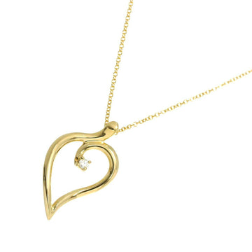 TIFFANY&Co. Reef Heart Diamond Necklace 40cm K18 YG Yellow Gold 750