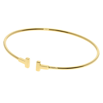 TIFFANY~  T Narrow Wire Bracelet K18 Yellow Gold Women's &Co.