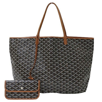 GOYARD Bag Women's Brand Tote Coated Canvas Saint-Louis GM Black Brown with Pouch
