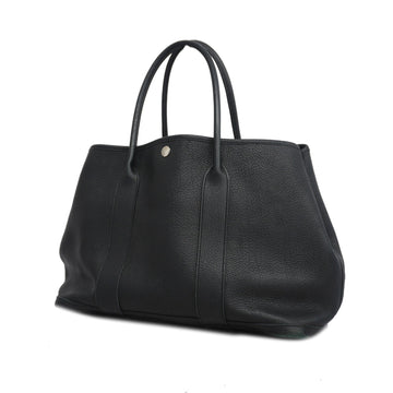 Hermes Garden Garden Party PM M Stamp Women's Negonda Leather Handbag,Tote Bag Black