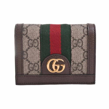 Gucci Ophidia Sherry Marmont Folio Compact Wallet Brown PVC