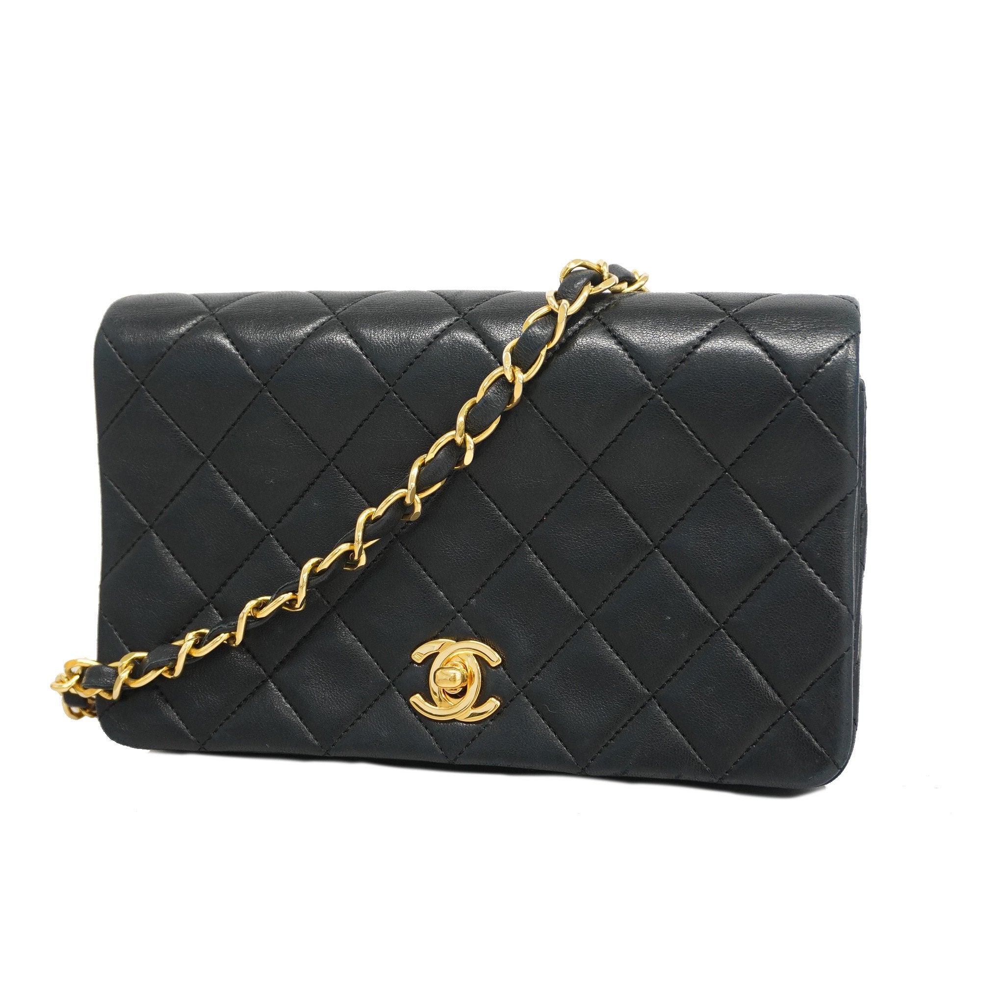 Chanel Minimatrasse Single Chain Women's Leather Shoulder Bag Black