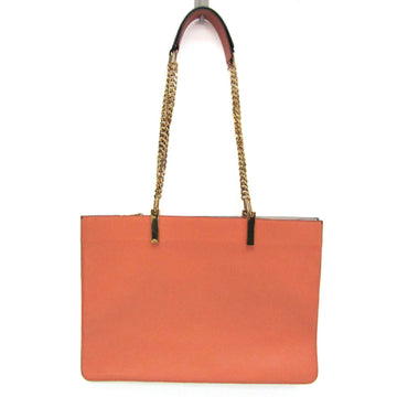 CHLOE Two Tone Color Women's Leather Tote Bag Black,Pink Orange