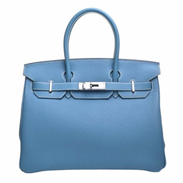 HERMES Togo Birkin 30 Handbag Blue Ladies