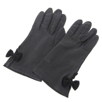 BALLYBarry  ribbon gloves leather black size 7