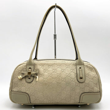 GUCCI Princy sima GG pattern shoulder bag mini Boston ivory white leather ladies 161720