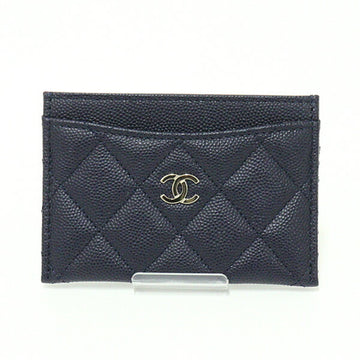 Chanel Classic Card Case Matrasse Caviar Skin Navy AP0213 Coco Mark Business Holder Pass