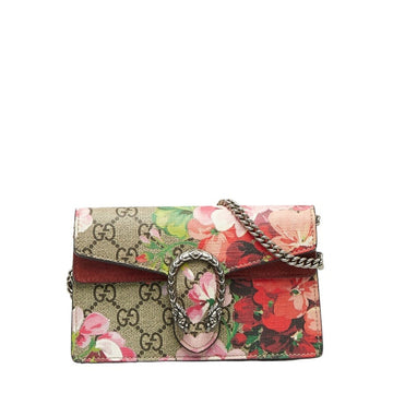 GUCCI GG Blooms Dionysus Chain Shoulder Bag 476432 Beige Multicolor PVC Suede Women's