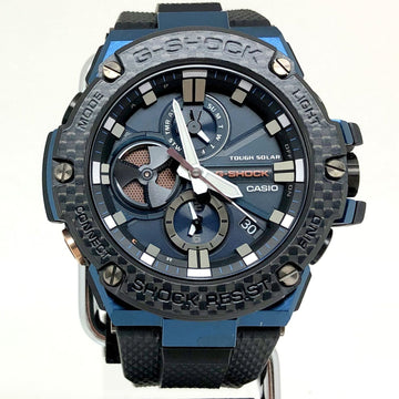 CASIO G-SHOCK Watch GST-B100XB-2A G-STEEL G Steel Bluetooth Equipped with Toughness Carbon Smartphone Link Tough Solar Black Blue Analog Men's IT9DO8GWZML9