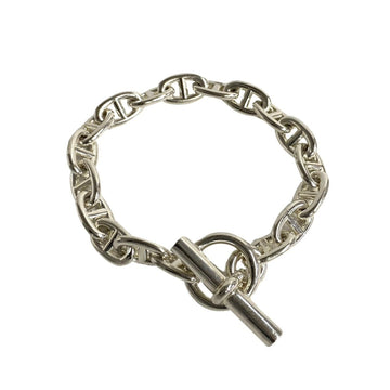 HERMES Chaine d'Ancle MM 18 frames Silver 925 Bracelet Bangle Accessory Men's Women's 99975