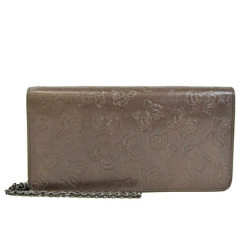 BOTTEGA VENETA Women's Leather Chain/Shoulder Wallet Dark Khaki