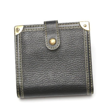 LOUIS VUITTON Compact Zip Suhari Zipper Coin Purse M91828  Black Bifold Wallet LV