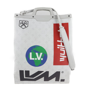 LOUIS VUITTON Flat Vertical Tote Bag M44627 Monogram Canvas Leather Bron Multicolor 2WAY Shoulder