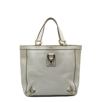 GUCCI Abbey Handbag Tote Bag 130739 White Leather Ladies