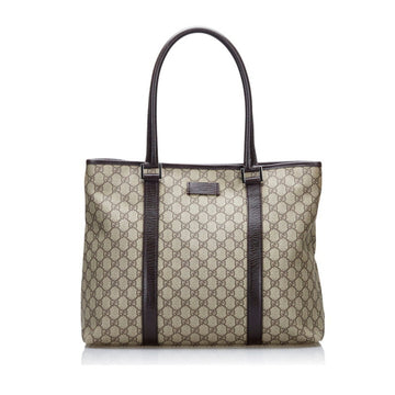 Gucci GG Supreme Tote Bag 114288 Beige PVC Leather Ladies GUCCI