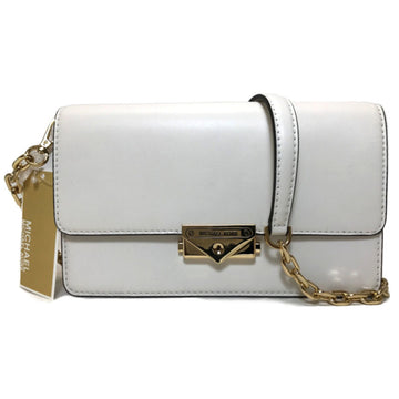 MICHAEL KORS Chain Shoulder Clutch Bag White Leather Ladies 35R3G0EC60
