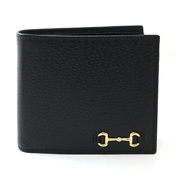 GUCCI Horsebit Coin Bifold Wallet Leather 700464 Black