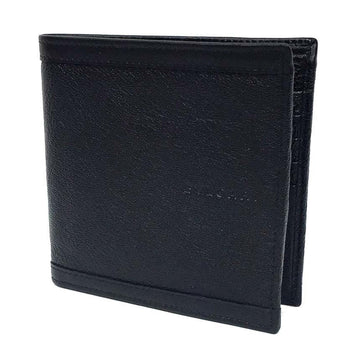 Bvlgari Folded Wallet Leather Black Embossed Men's