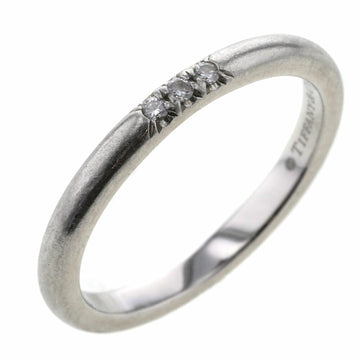 TIFFANY ring classic band 3P width about 2mm platinum PT950 diamond 9 ladies &Co.