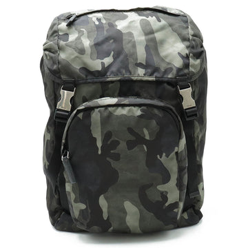 PRADA rucksack backpack camouflage pattern nylon FUMO green multicolor V135