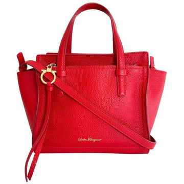 SALVATORE FERRAGAMO Amy Handbag Shoulder 21 F216 05 Leather Red 2way Ladies I111624038