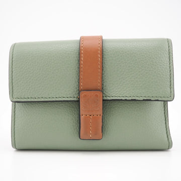 LOEWE Small Vertical Wallet Compact Trifold Green Women's