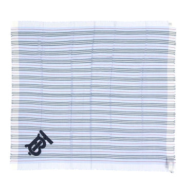 BURBERRY scarf border stripe wool silk light blue 80173691