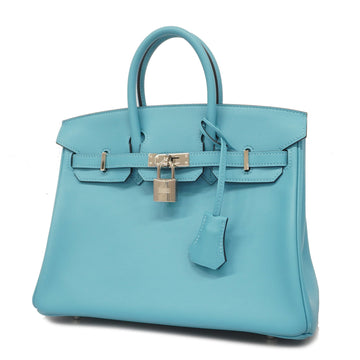 Hermes Birkin 25 D Stamp Blue Nord Women's Swift Leather Handbag