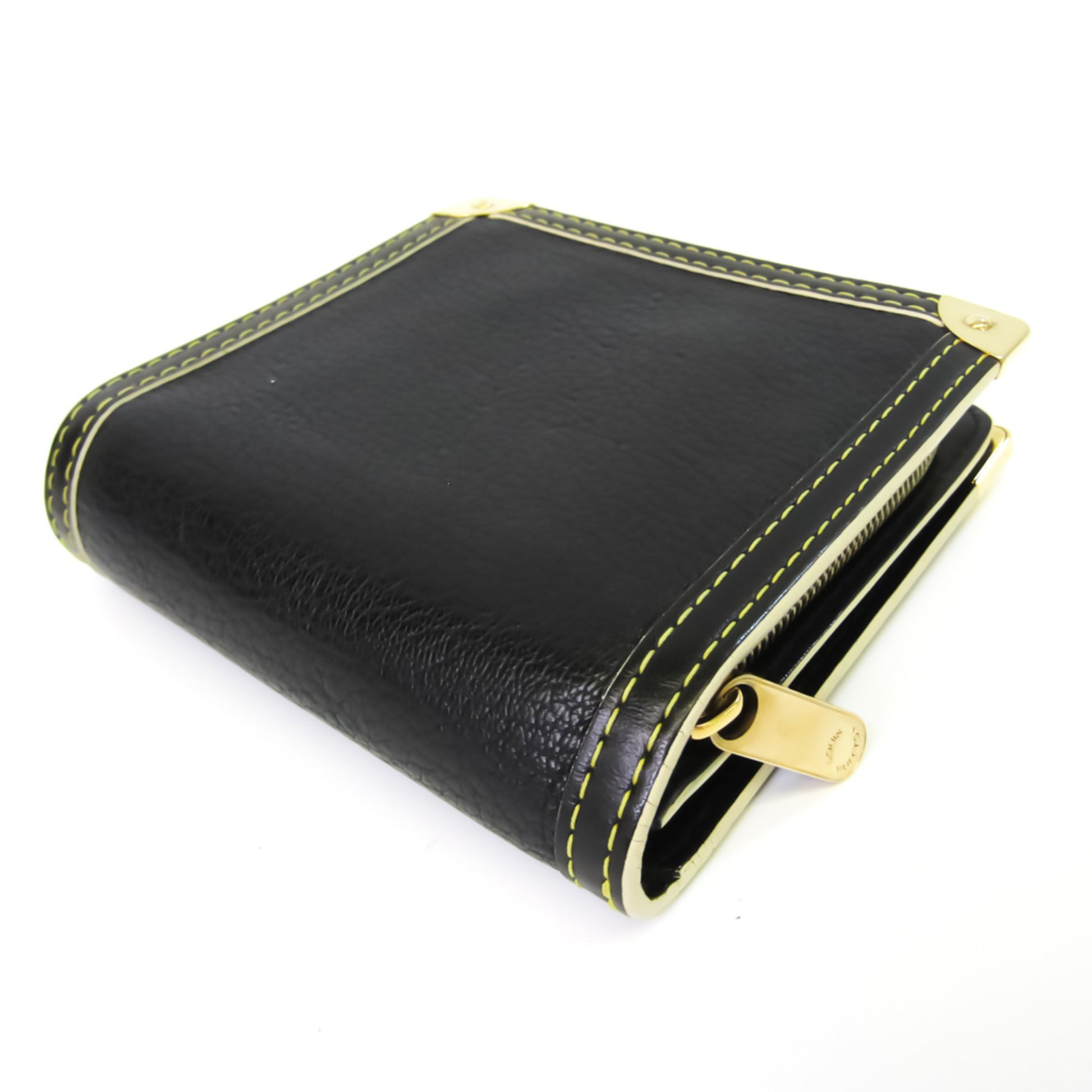 Louis Vuitton M91828 Black Suhali Zipped Compact Wallet