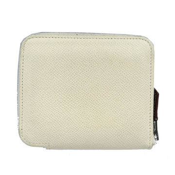 HERMES Azap Silk-in Z Engraved Vaux Epson Cle Biscuit White Coin Case Purse