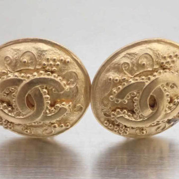 CHANEL earrings here mark metal gold women's e54504g