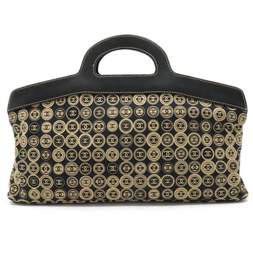 Chanel here mark handbag cotton jersey navy beige A21403