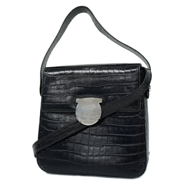 SALVATORE FERRAGAMOAuth  Gancini 2 Way Bag Leather Handbag,Shoulder Bag Black