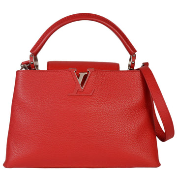 LOUIS VUITTON Capucines PM Shoulder Bag Handbag Red Leather