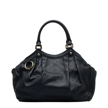 GUCCIsima Sookie Handbag Tote Bag 211944 Navy Leather Women's
