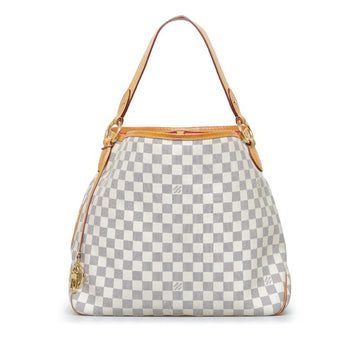 LOUIS VUITTON Damier Azur Delightful MM Shoulder Bag N41448 White PVC Leather Women's