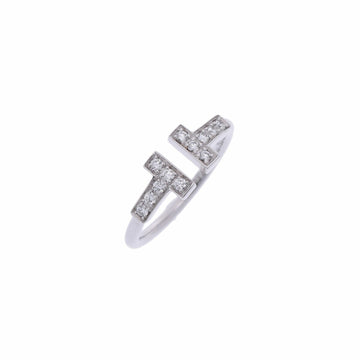 TIFFANY&Co.  T Wire Diamond #7 No. 7 Women's K18 White Gold Ring