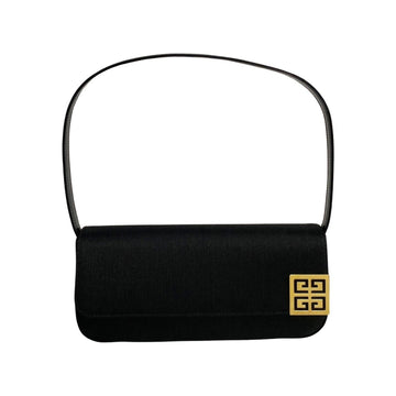 GIVENCHY 4G Hardware Nylon Leather Semi Bag Handbag Black 96680